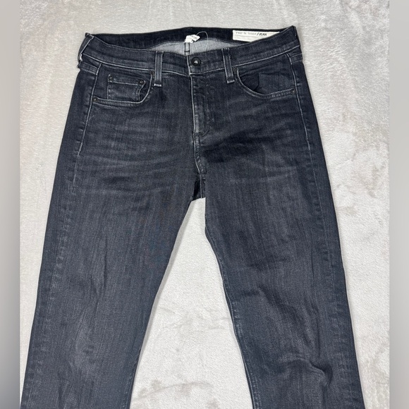 Rag & Bone DRE Capri Concrete Faded Black Boho Raw Hem Zip Fly Jeans Size 27 - Picture 2 of 16